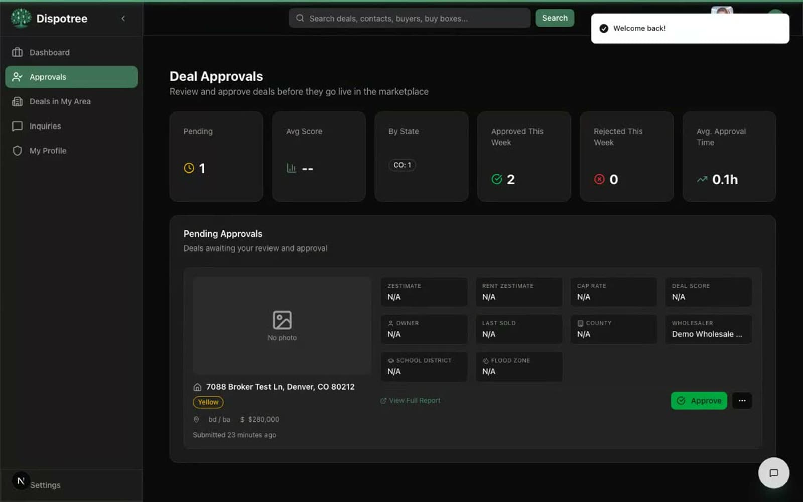 The broker approvals queue